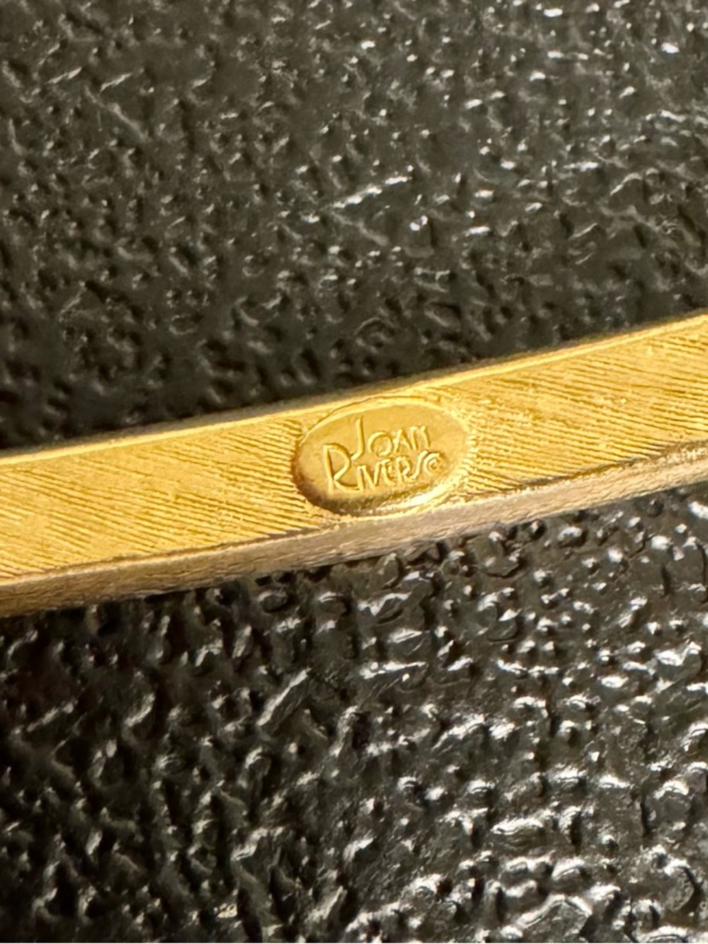 Joan Rivers Gold Rhinestone Edge Bangle Bracelet - Picture 10 of 10